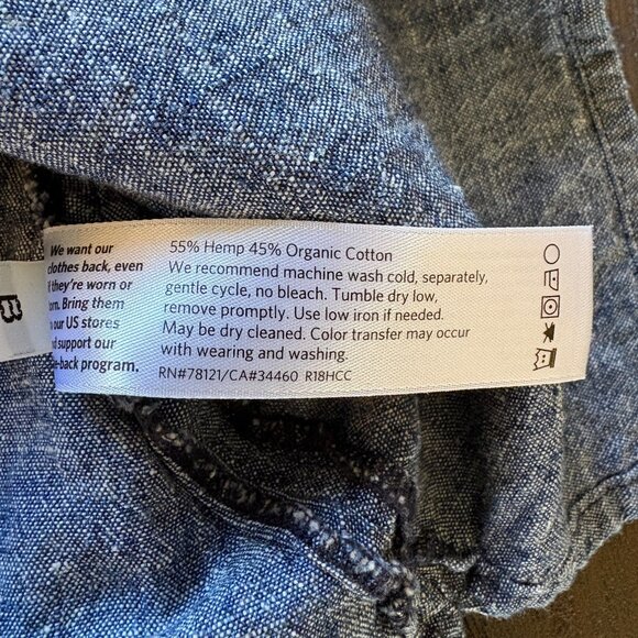 Plus Size Eileen Fisher Organic Cotton Hemp Blend Button Up Blouse 1X - Picture 4 of 5